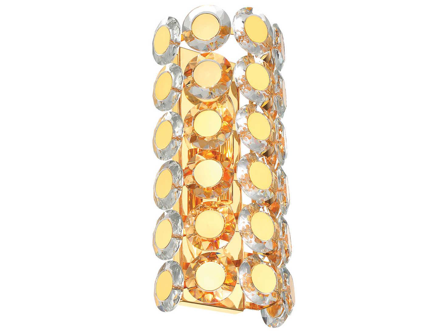 Eurofase Perrene 2-Light Gold Crystal Wall Sconce