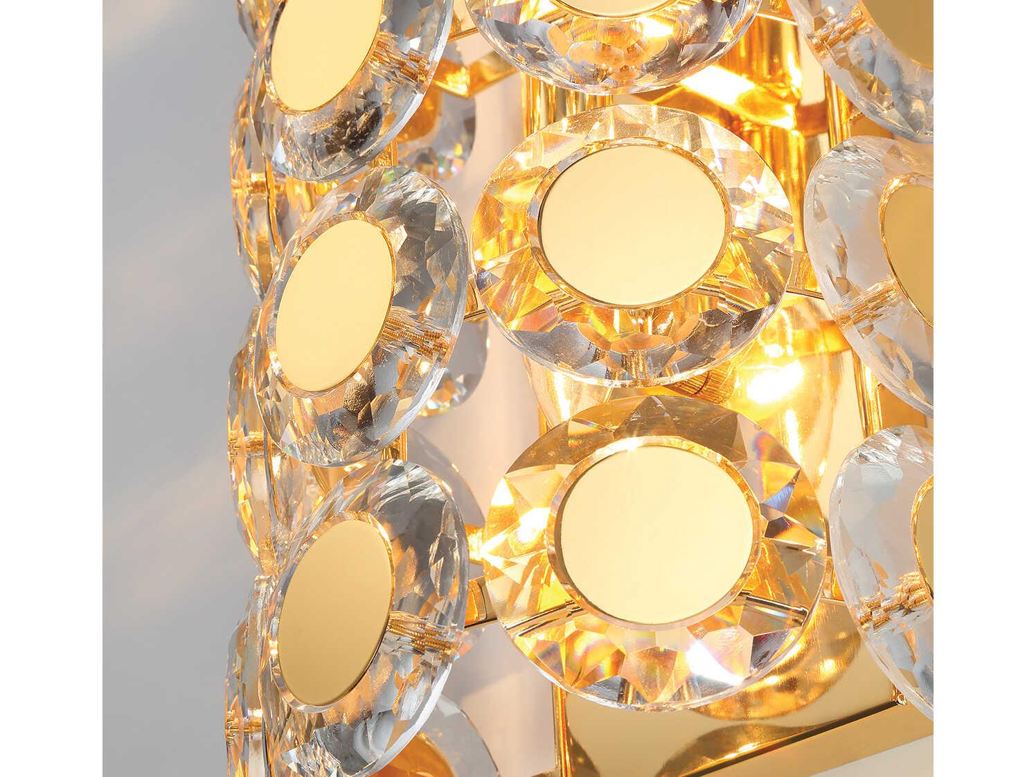 Eurofase Perrene 2-Light Gold Crystal Wall Sconce