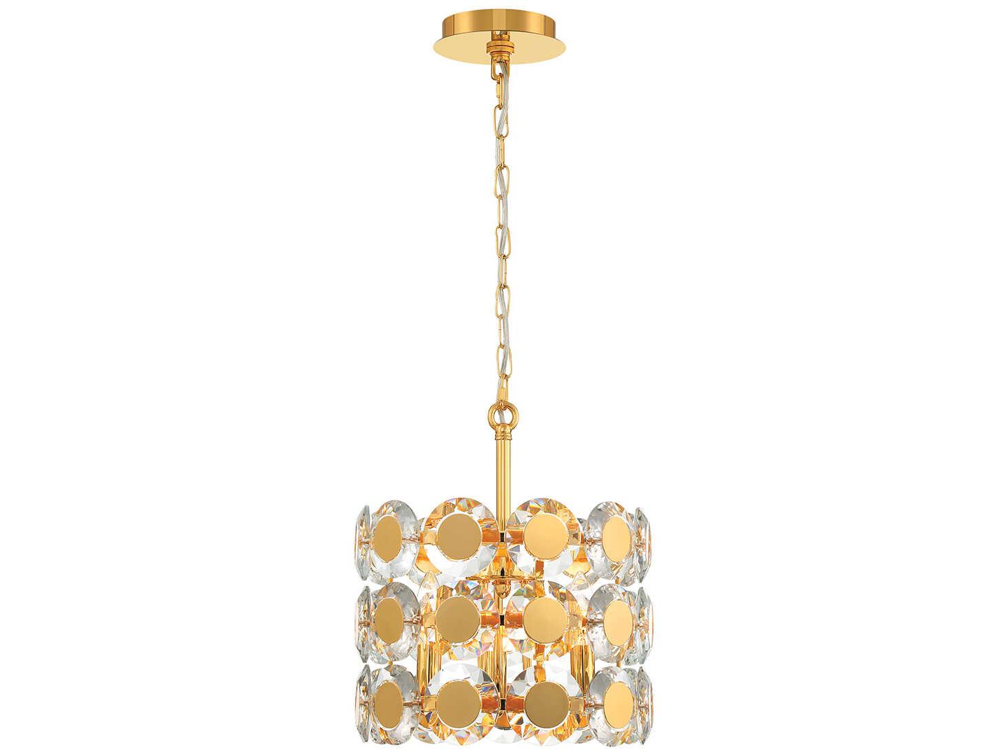 Eurofase Perrene 3-Light Gold Crystal Mini Pendant