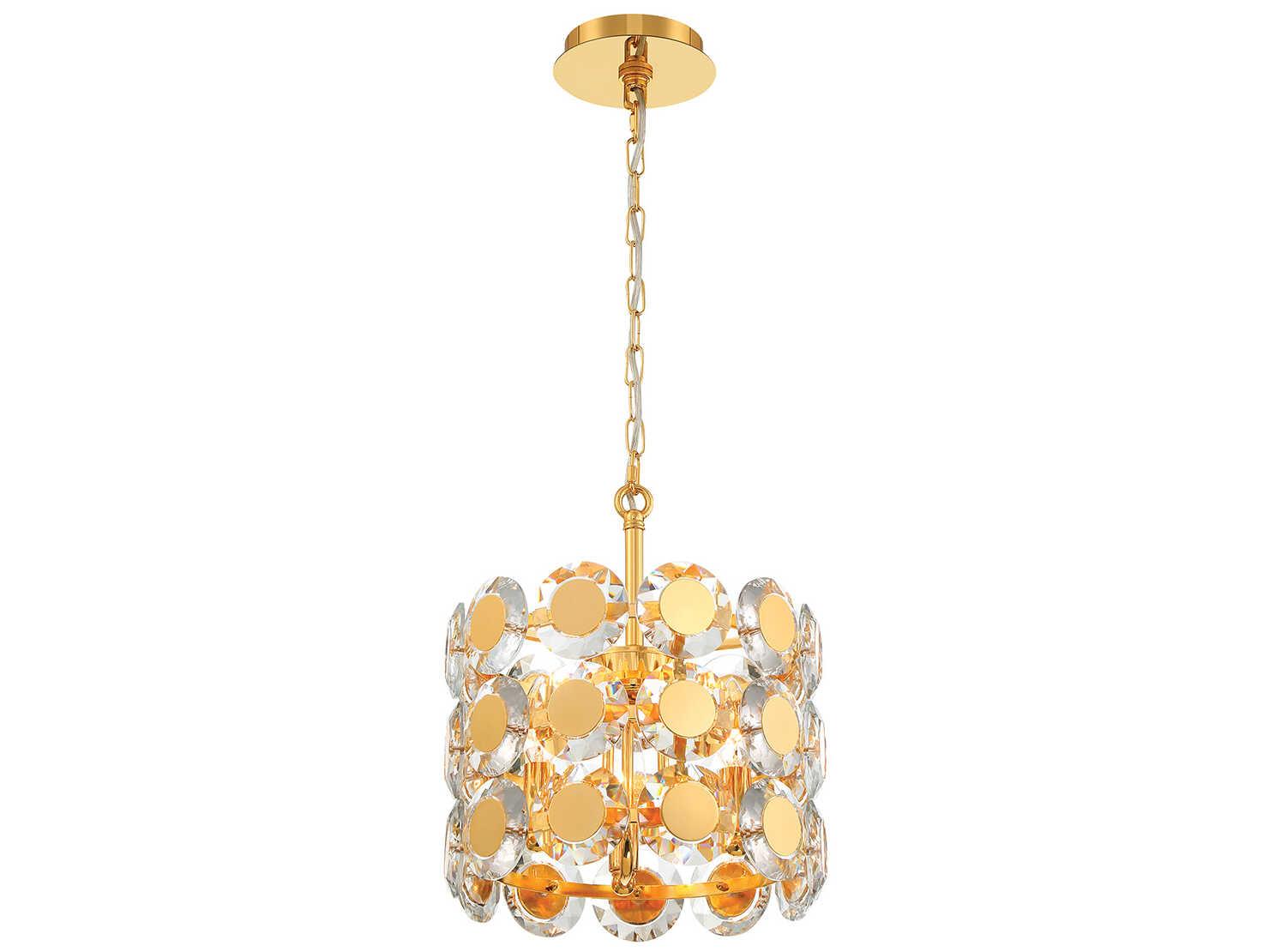 Eurofase Perrene 3-Light Gold Crystal Mini Pendant