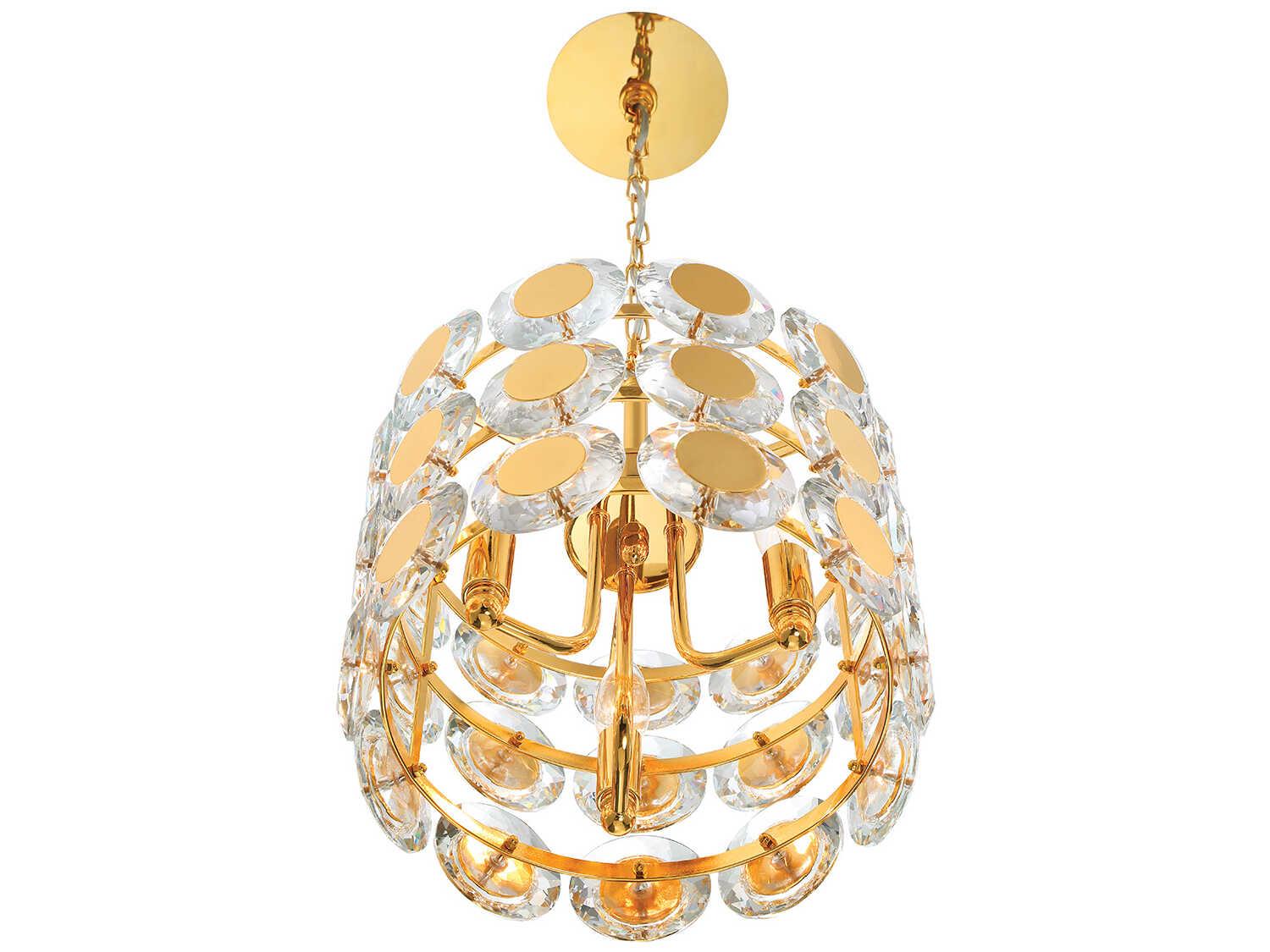 Eurofase Perrene 3-Light Gold Crystal Mini Pendant
