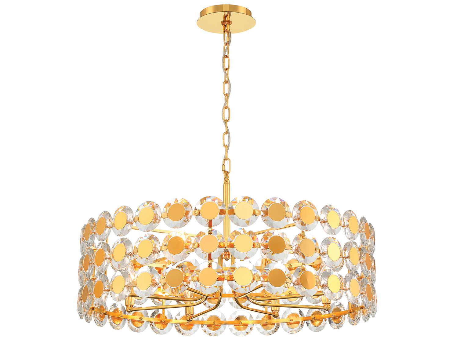 Eurofase Perrene 8-Light Gold Crystal Pendant