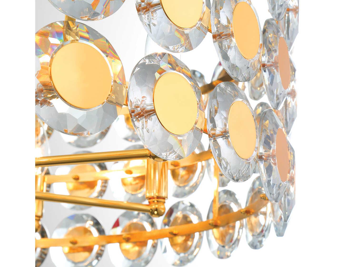 Eurofase Perrene 8-Light Gold Crystal Pendant