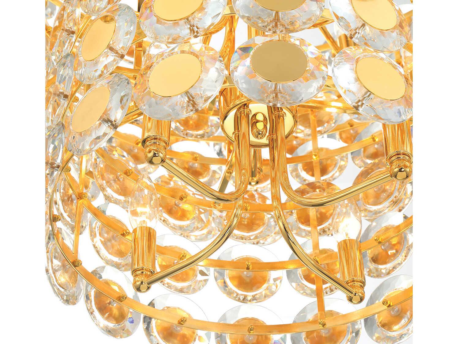 Eurofase Perrene 24-Light Gold Crystal Tiered Chandelier