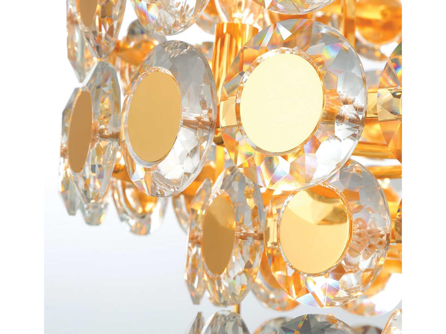 Eurofase Perrene 24-Light Gold Crystal Tiered Chandelier