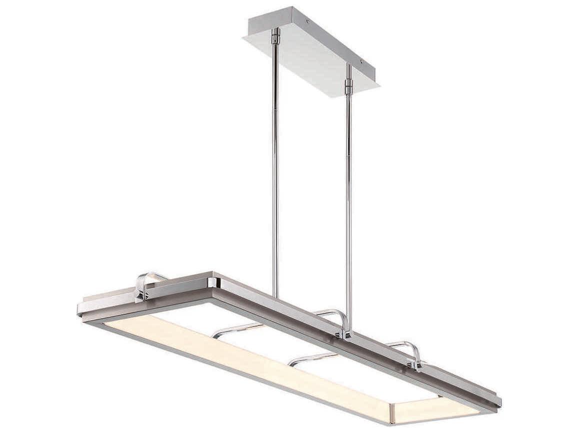 Eurofase Annilo 1-Light Chrome And Nickel Glass LED Linear Island Pendant