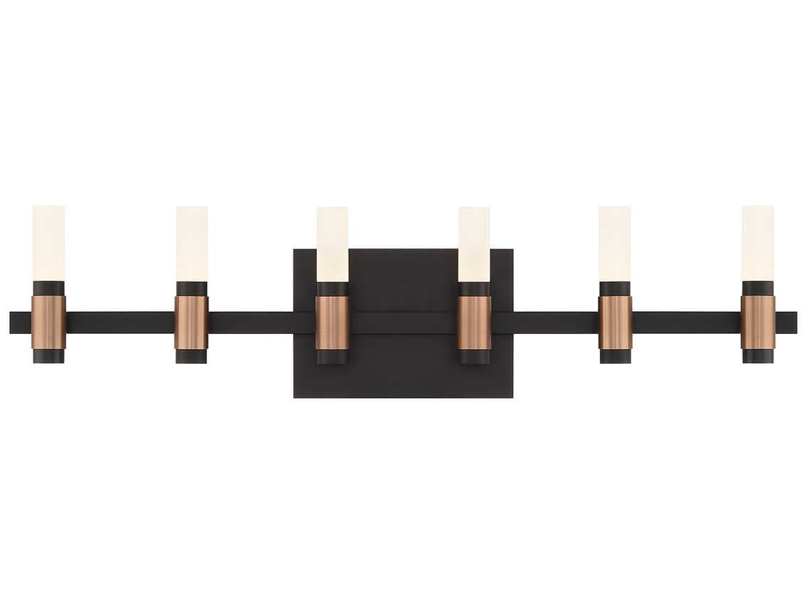 Eurofase Albany 12-Light Black Brass LED Vanity Light