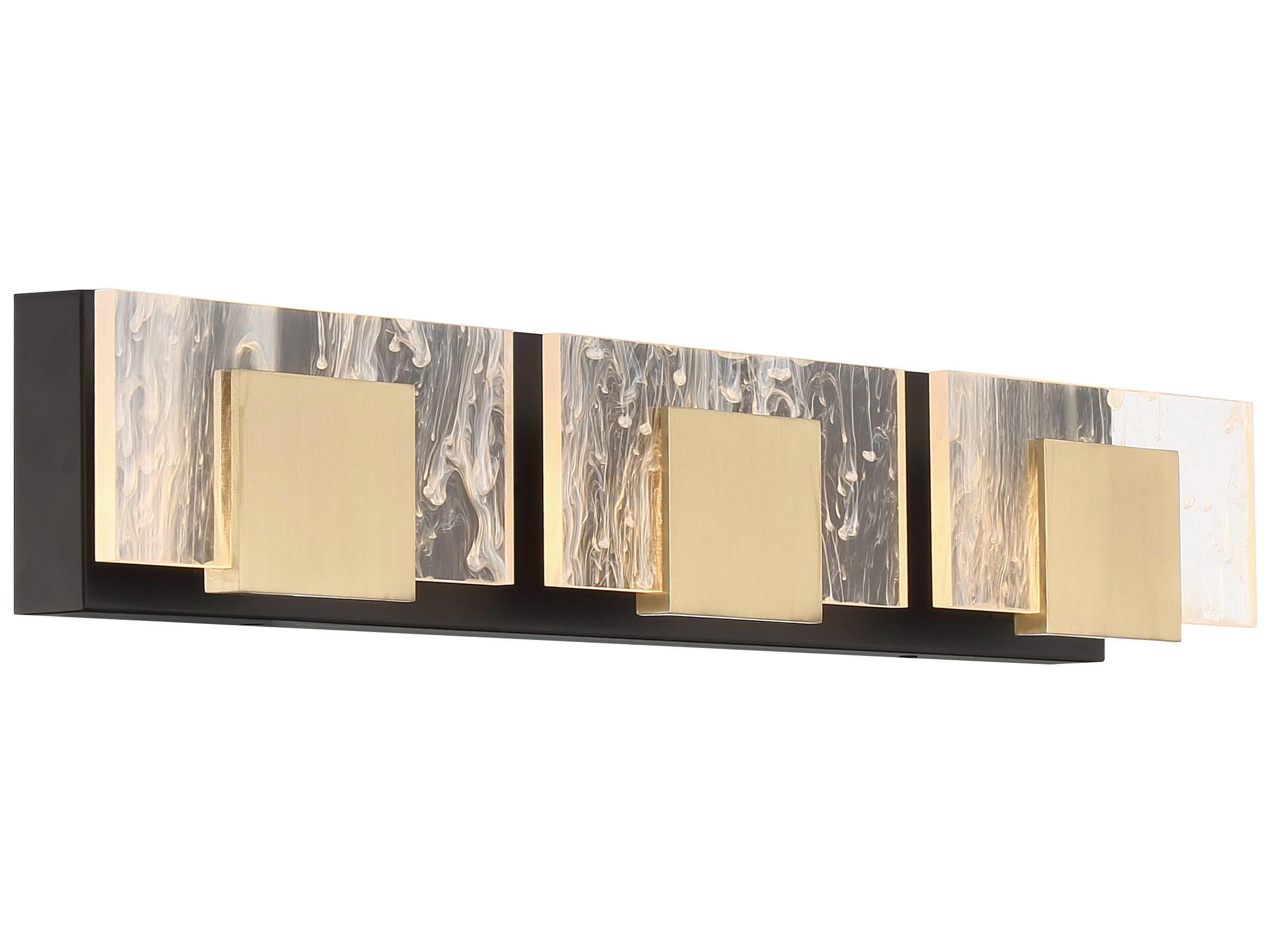 Eurofase Kasha 3-Light Black Brass LED Vanity Light