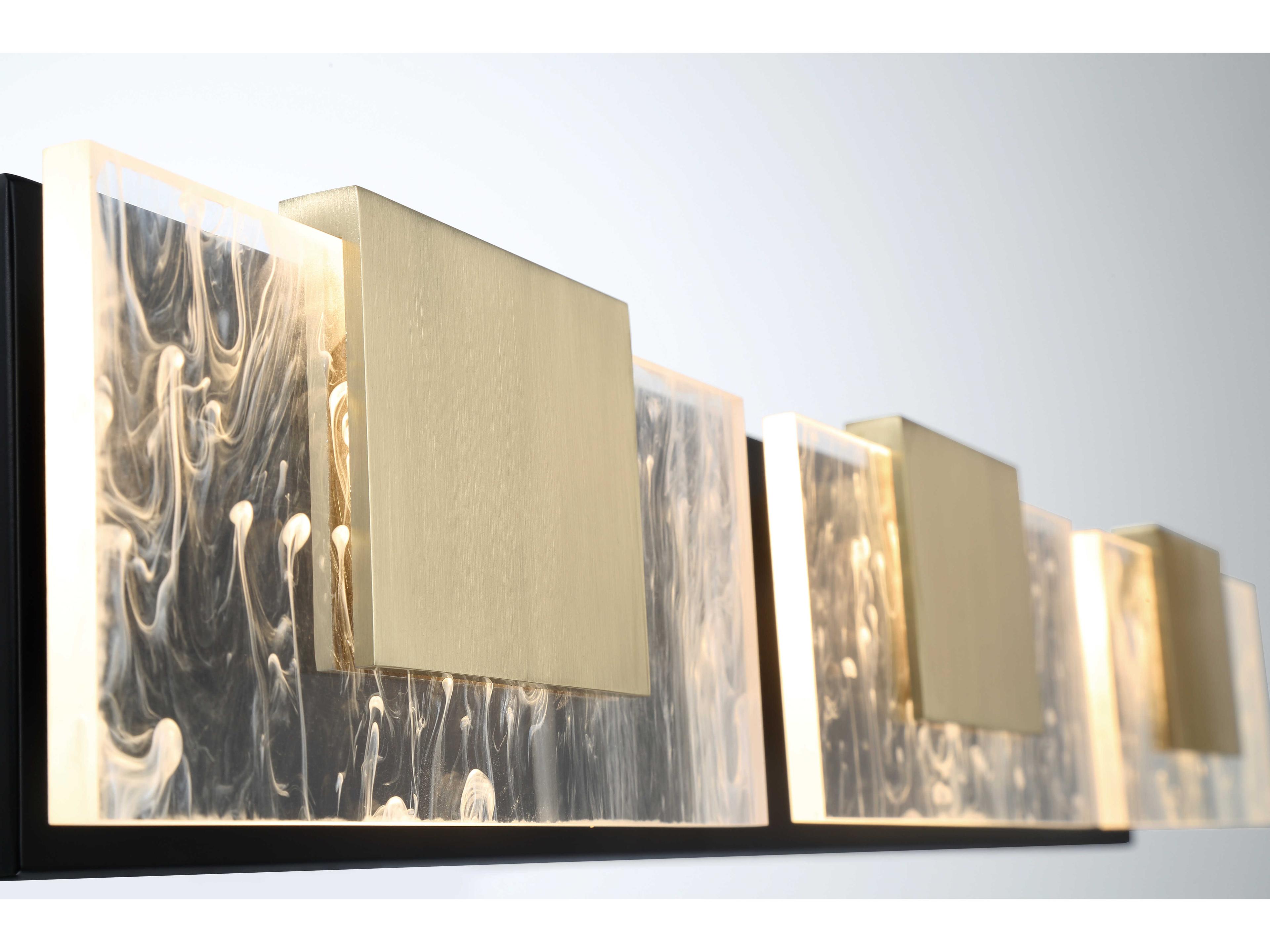 Eurofase Kasha 3-Light Black Brass LED Vanity Light