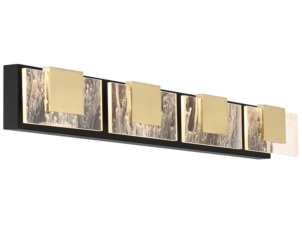 Eurofase Kasha 4-Light Black Brass LED Vanity Light