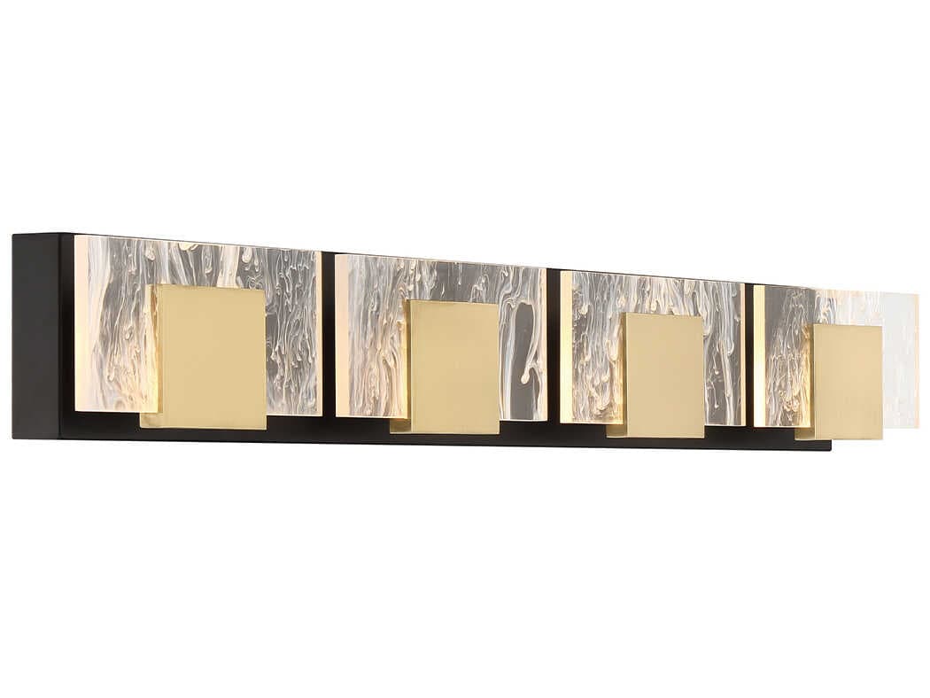 Eurofase Kasha 4-Light Black Brass LED Vanity Light