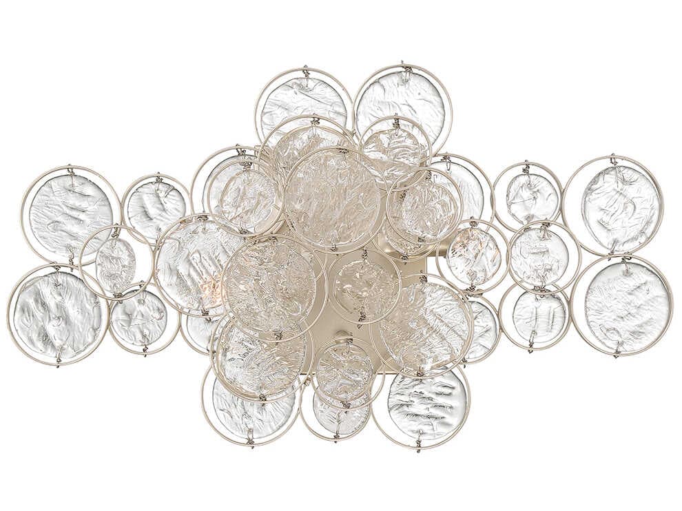 Eurofase Trento 2-Light Champagne Silver Glass Vanity Light