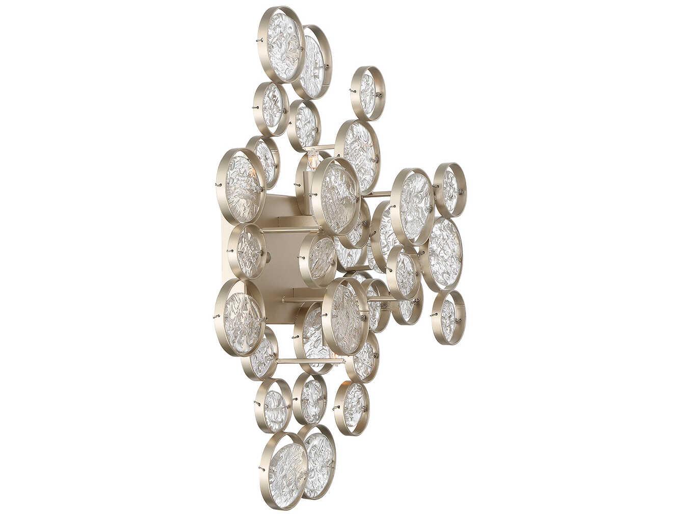 Eurofase Trento 2-Light Champagne Silver Glass Vanity Light