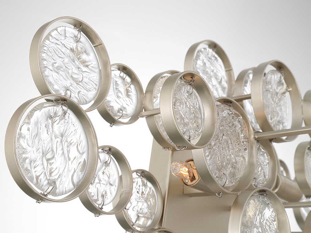 Eurofase Trento 2-Light Champagne Silver Glass Vanity Light