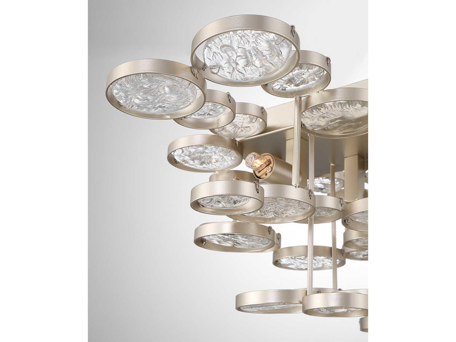 Eurofase Trento 2-Light Champagne Silver Glass Vanity Light