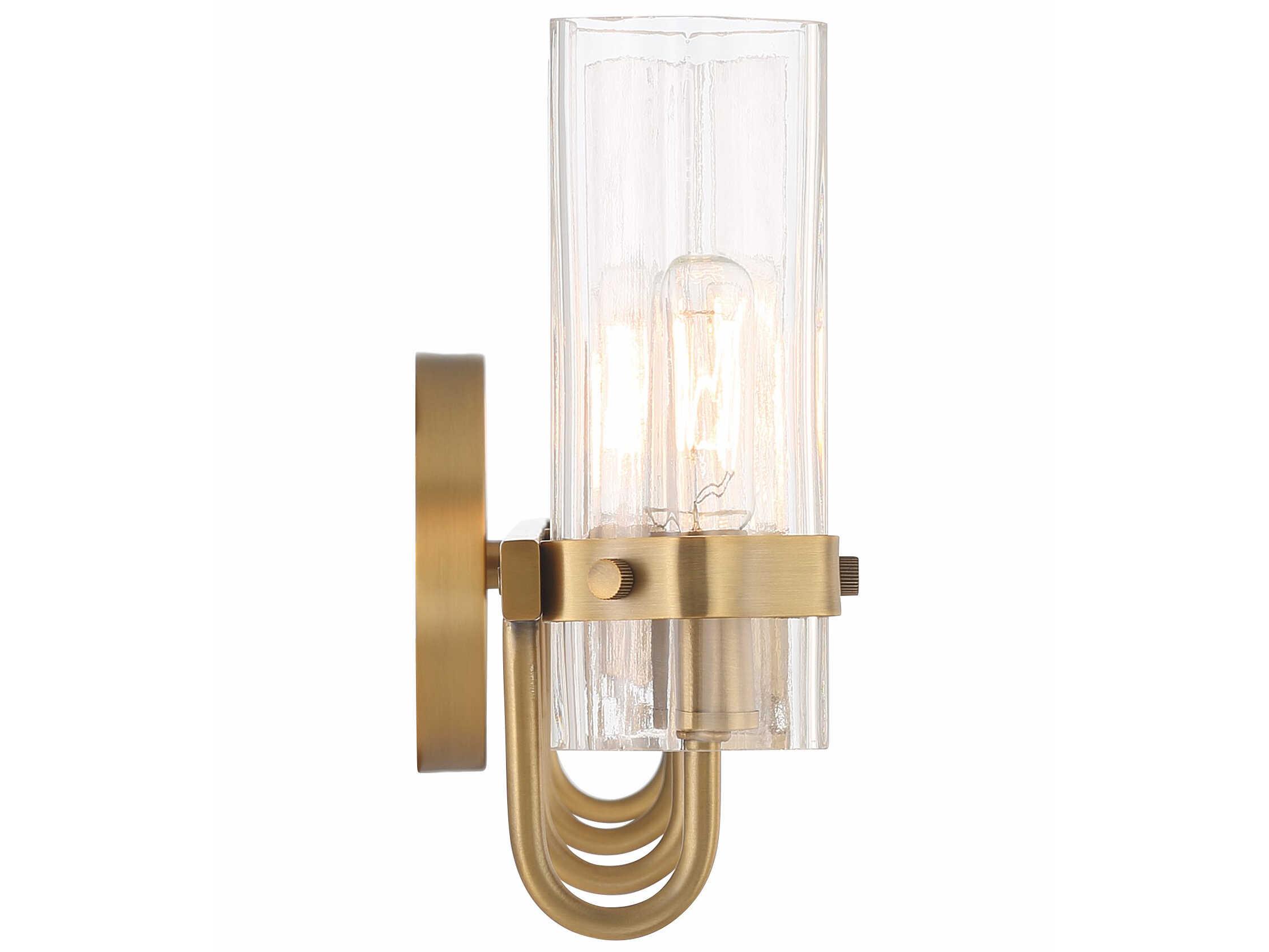 Eurofase Brook 4-Light Brass Glass Vanity Light