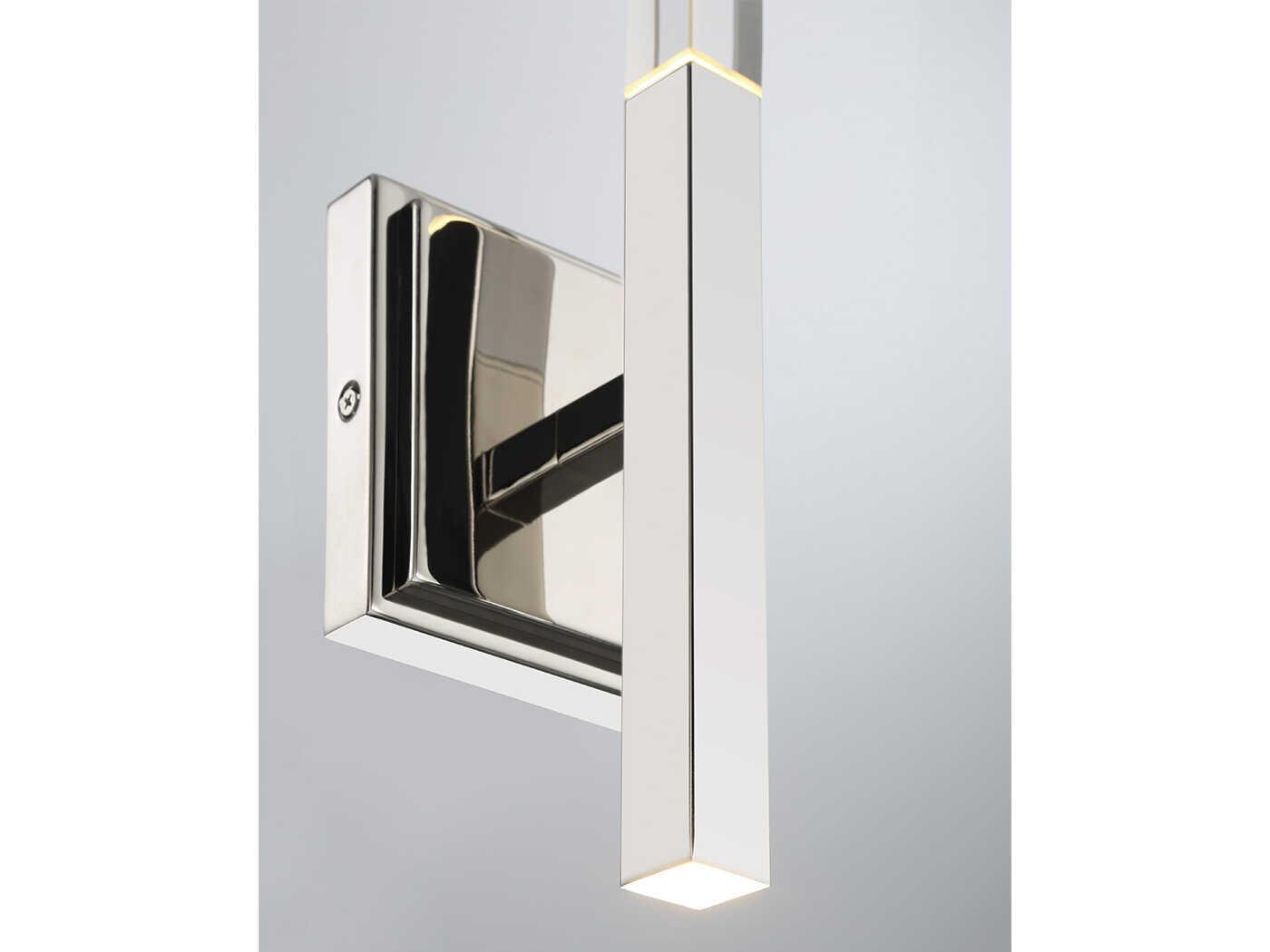 Eurofase Benicio 2-Light Polished Nickel Glass LED Wall Sconce