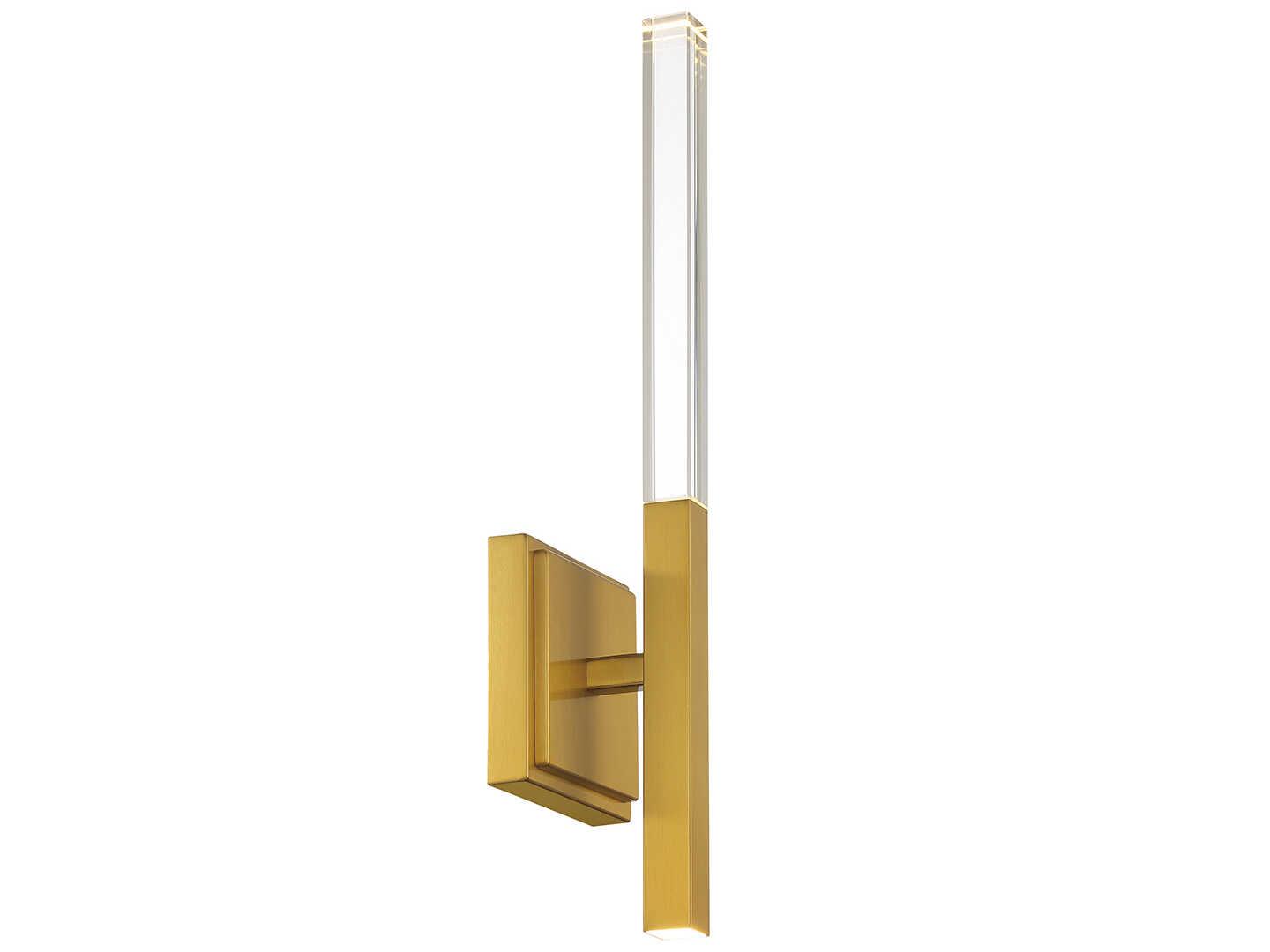 Eurofase Benicio 2-Light Brushed Gold Glass LED Wall Sconce