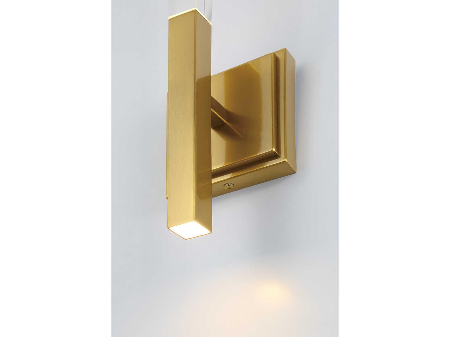 Eurofase Benicio 2-Light Brushed Gold Glass LED Wall Sconce