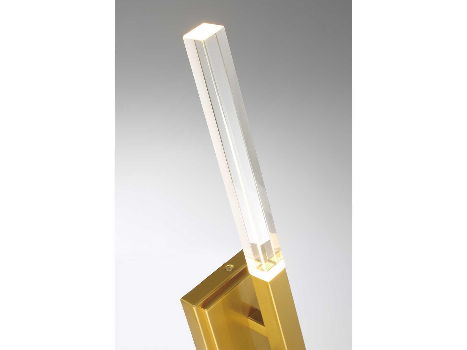 Eurofase Benicio 2-Light Brushed Gold Glass LED Wall Sconce