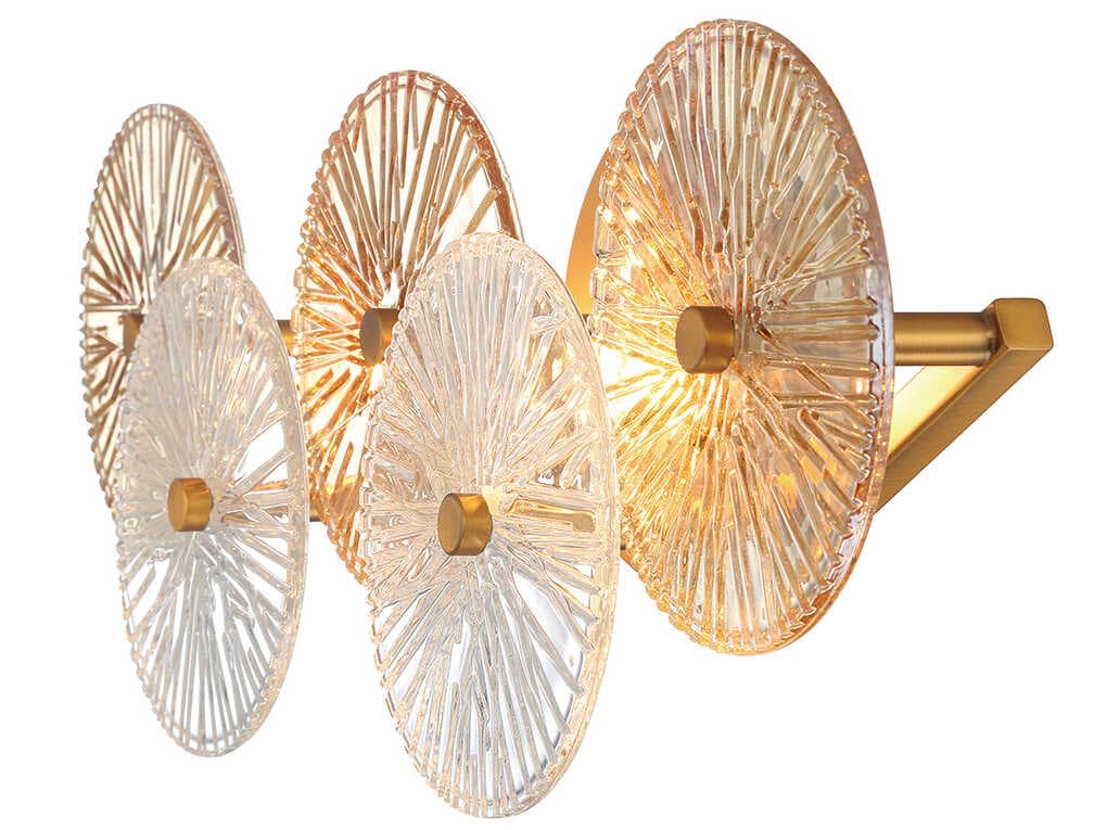 Eurofase Sue-anne 2-Light Brass Glass Vanity Light