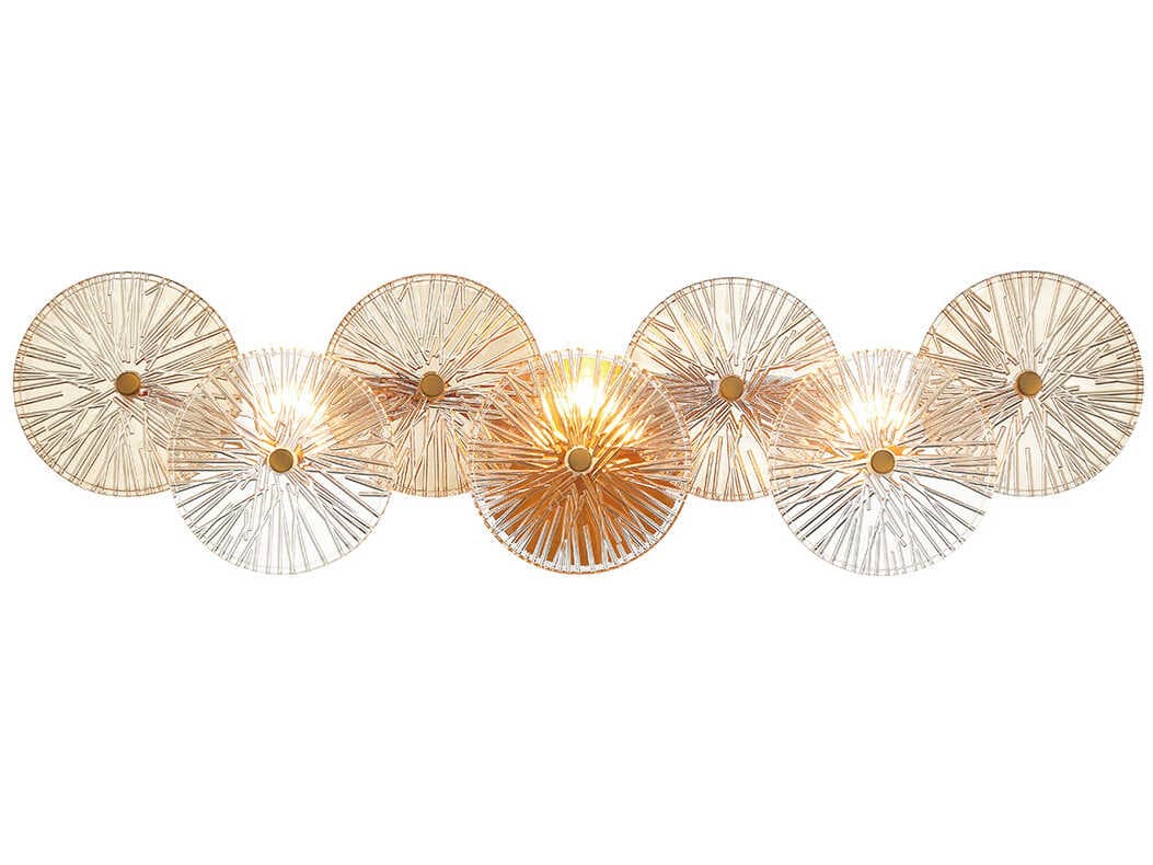 Eurofase Sue-anne 3-Light Brass Glass Vanity Light