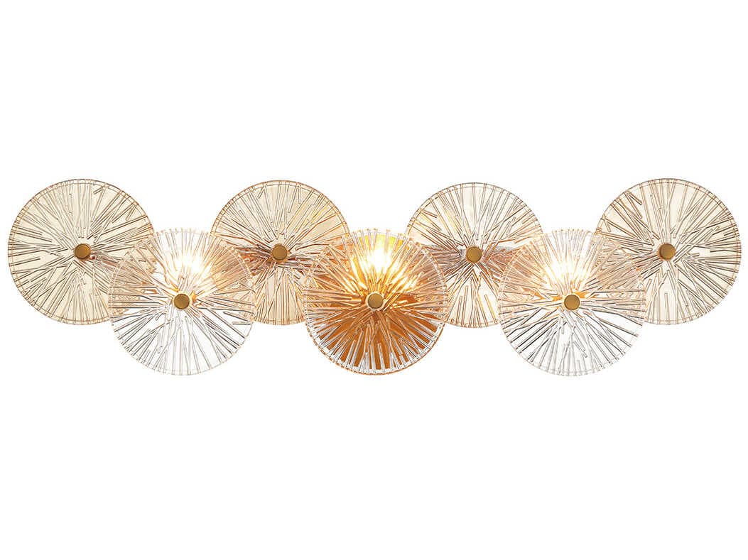 Eurofase Sue-anne 3-Light Brass Glass Vanity Light