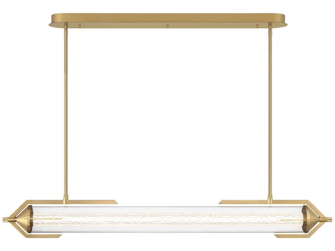 Eurofase Espada 1-Light Gold Crystal Glass Linear Island Pendant