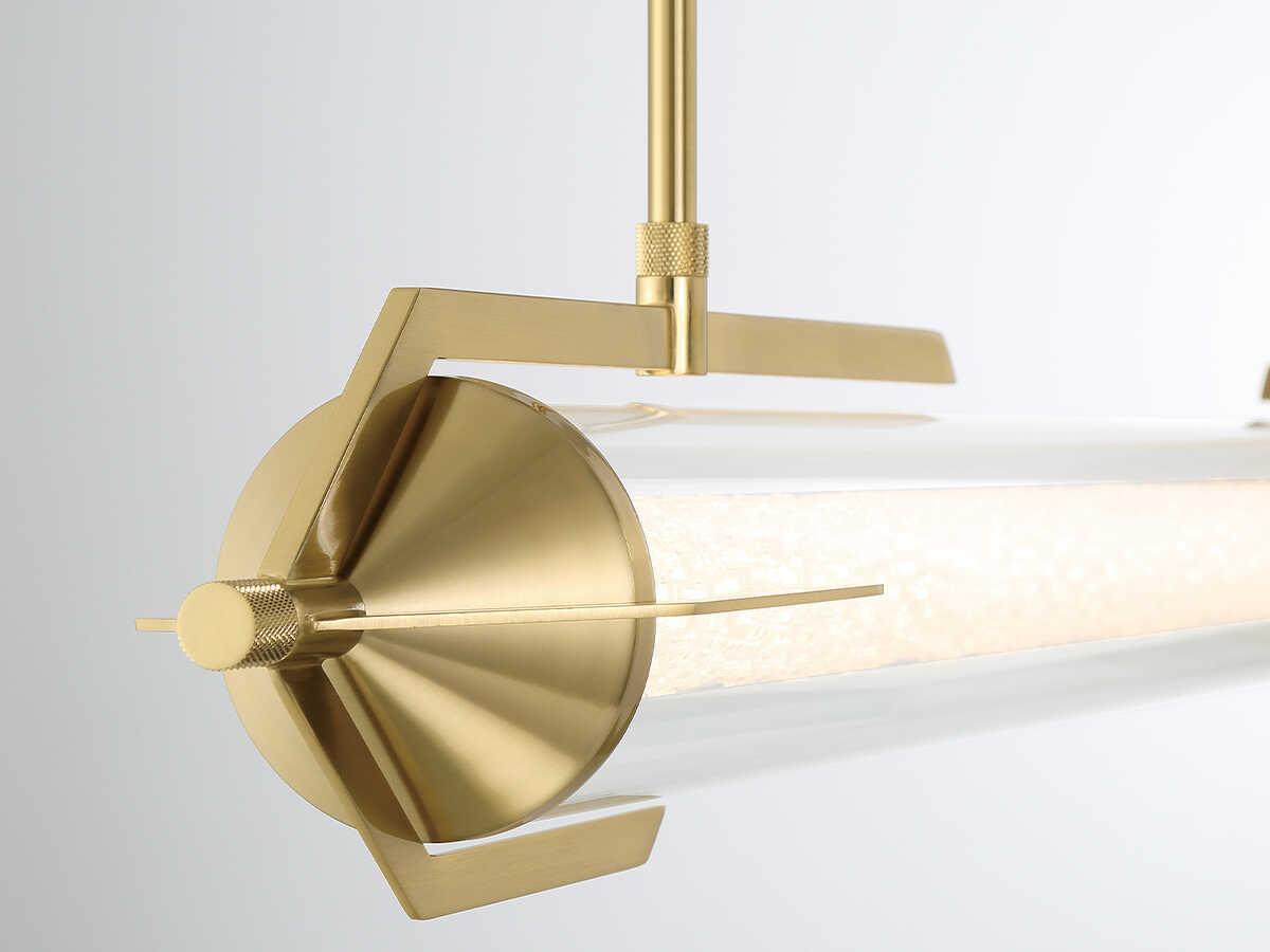 Eurofase Espada 1-Light Gold Crystal Glass Linear Island Pendant