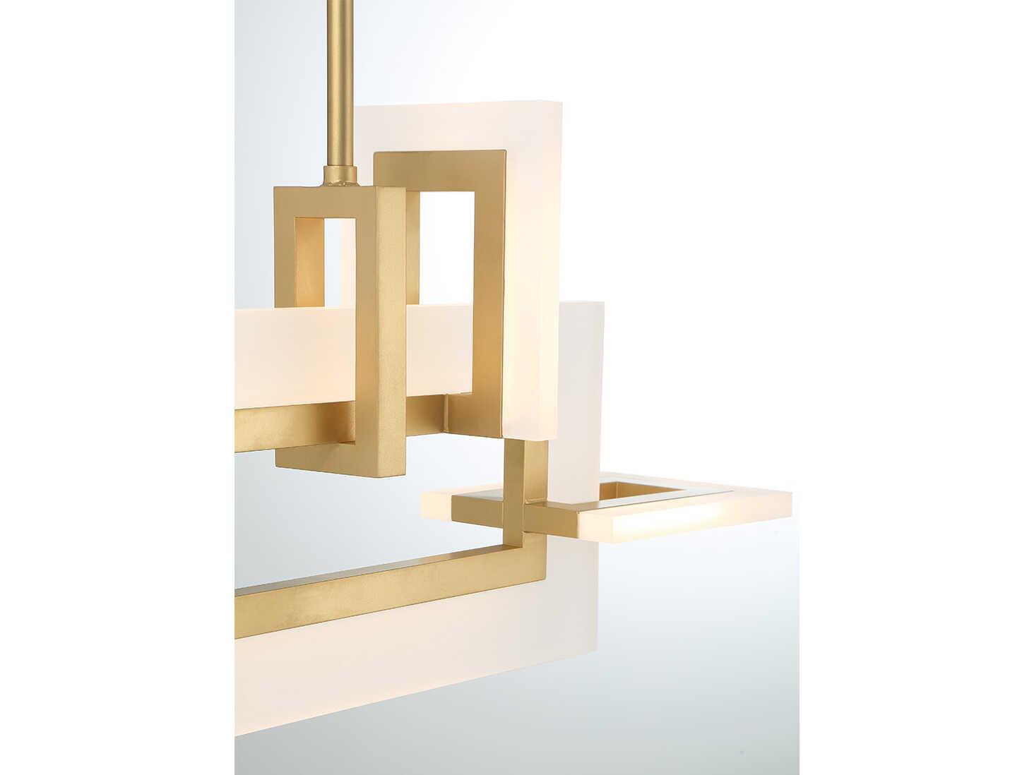 Eurofase Inizio 1-Light Gold LED Geometric Linear Island Pendant