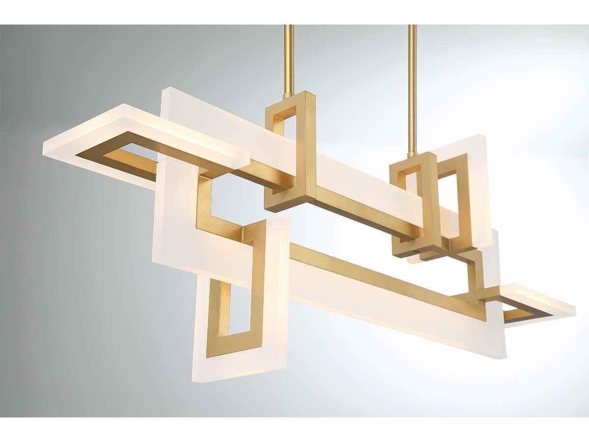 Eurofase Inizio 1-Light Gold LED Geometric Linear Island Pendant