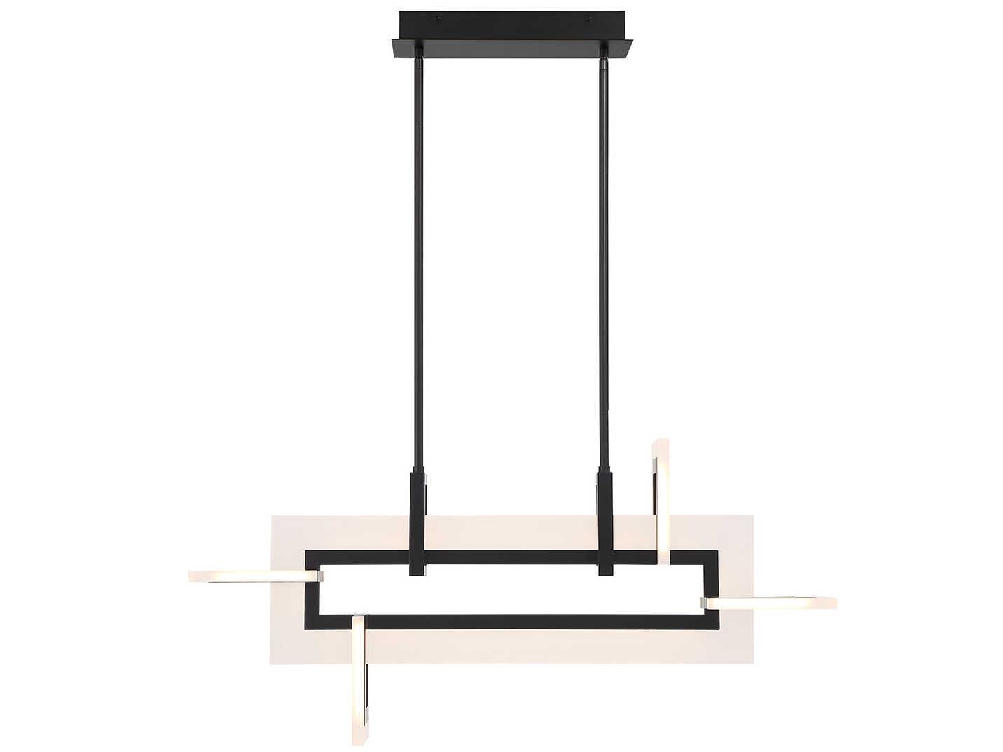 Eurofase Inizio 1-Light Black LED Geometric Linear Island Pendant