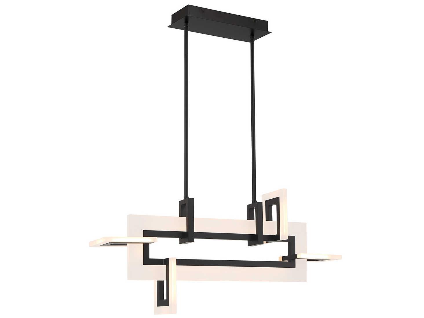 Eurofase Inizio 1-Light Black LED Geometric Linear Island Pendant