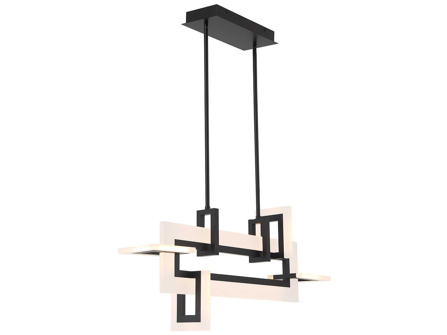 Eurofase Inizio 1-Light Black LED Geometric Linear Island Pendant