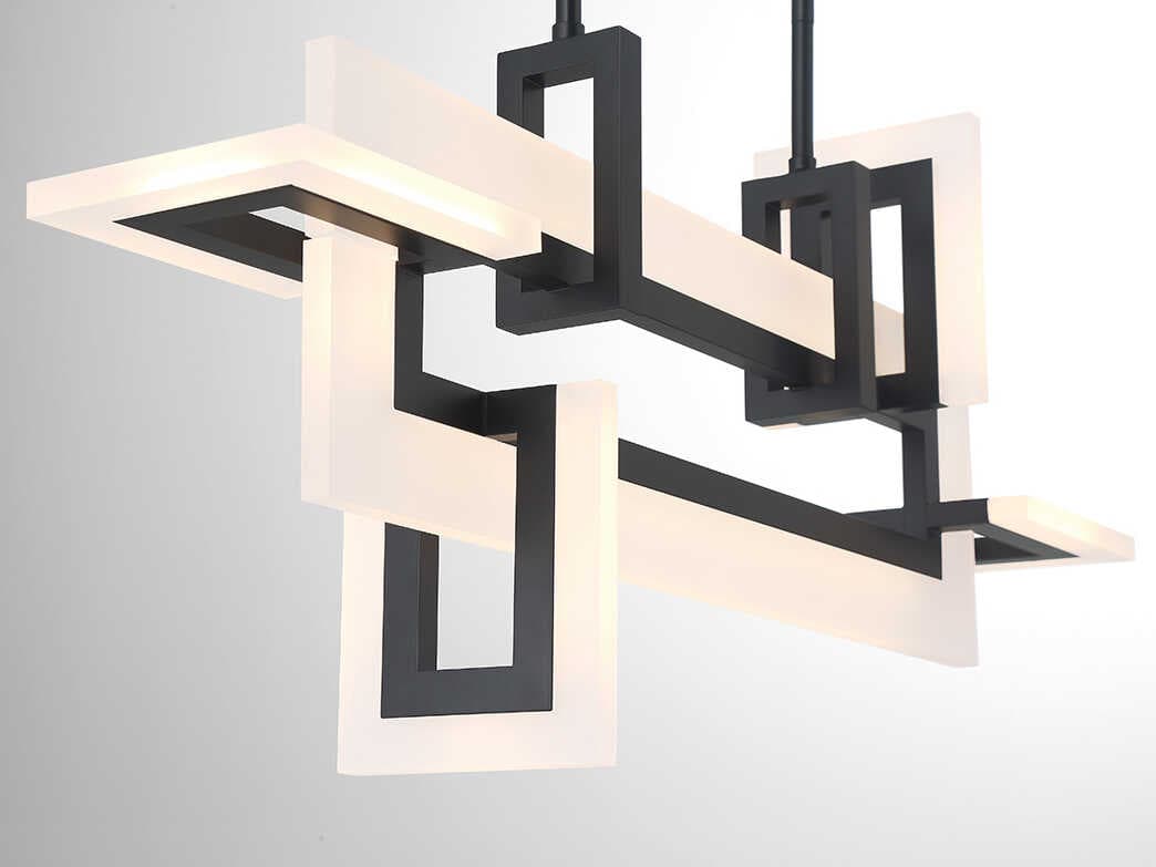Eurofase Inizio 1-Light Black LED Geometric Linear Island Pendant