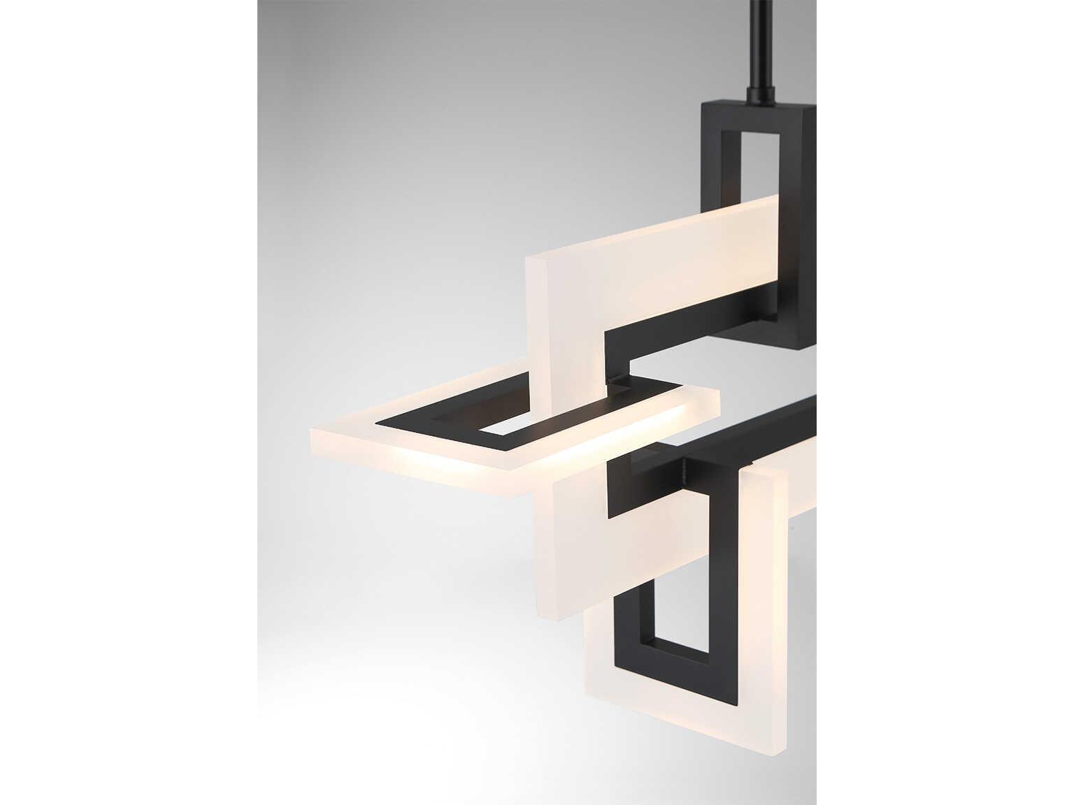 Eurofase Inizio 1-Light Black LED Geometric Linear Island Pendant