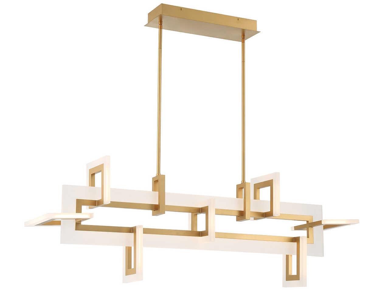 Eurofase Inizio 1-Light Gold LED Geometric Linear Island Pendant