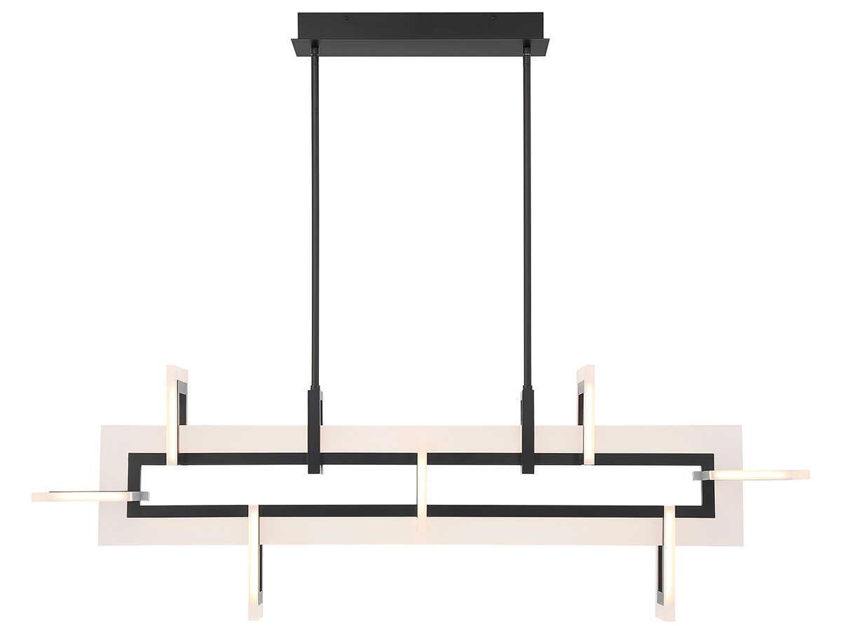 Eurofase Inizio 1-Light Black LED Geometric Linear Island Pendant