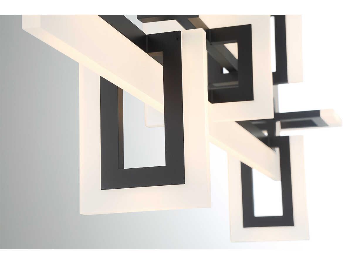 Eurofase Inizio 1-Light Black LED Geometric Linear Island Pendant