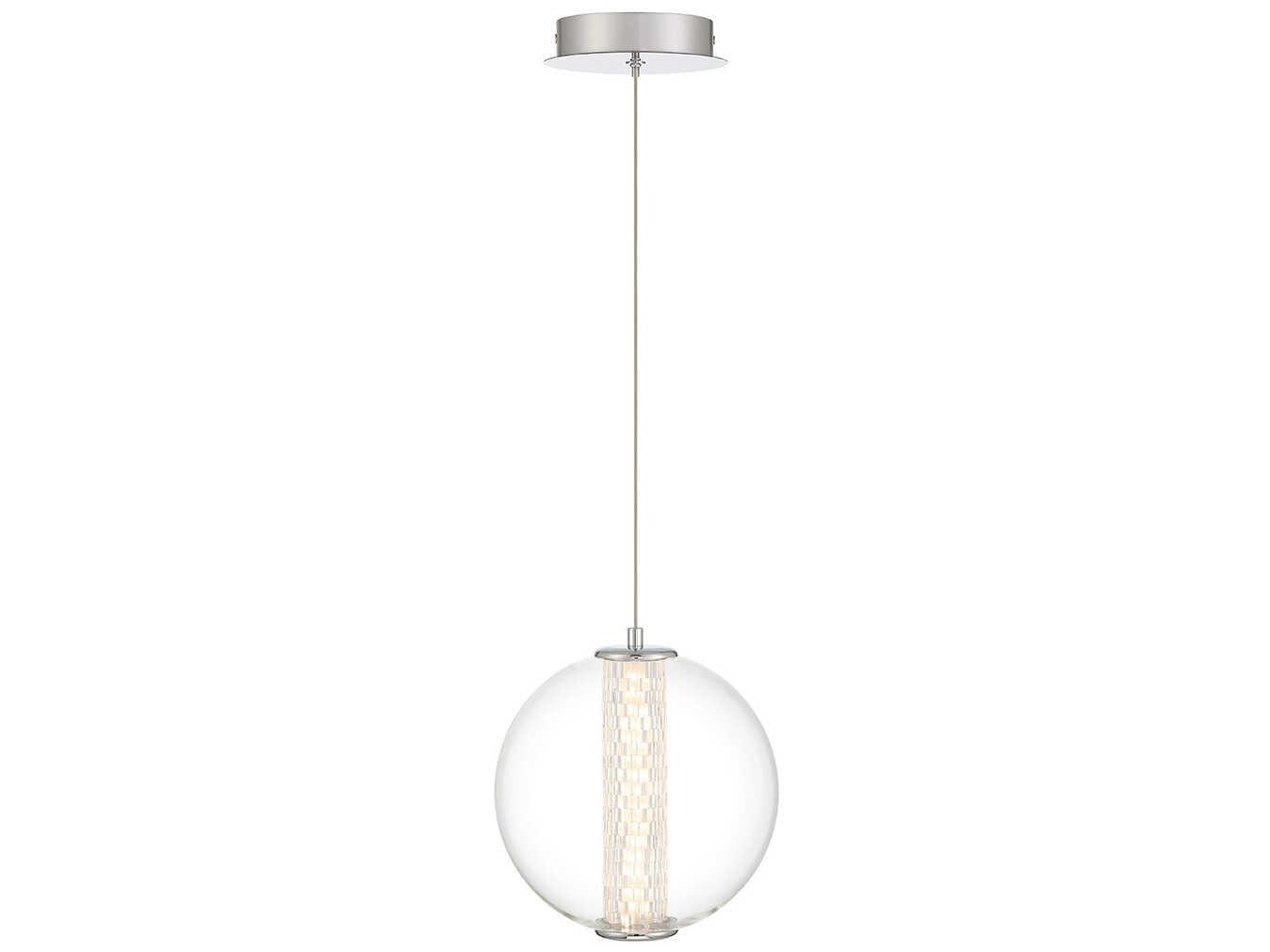 Eurofase Atomo 1-Light Chrome Crystal Glass Globe Mini Pendant