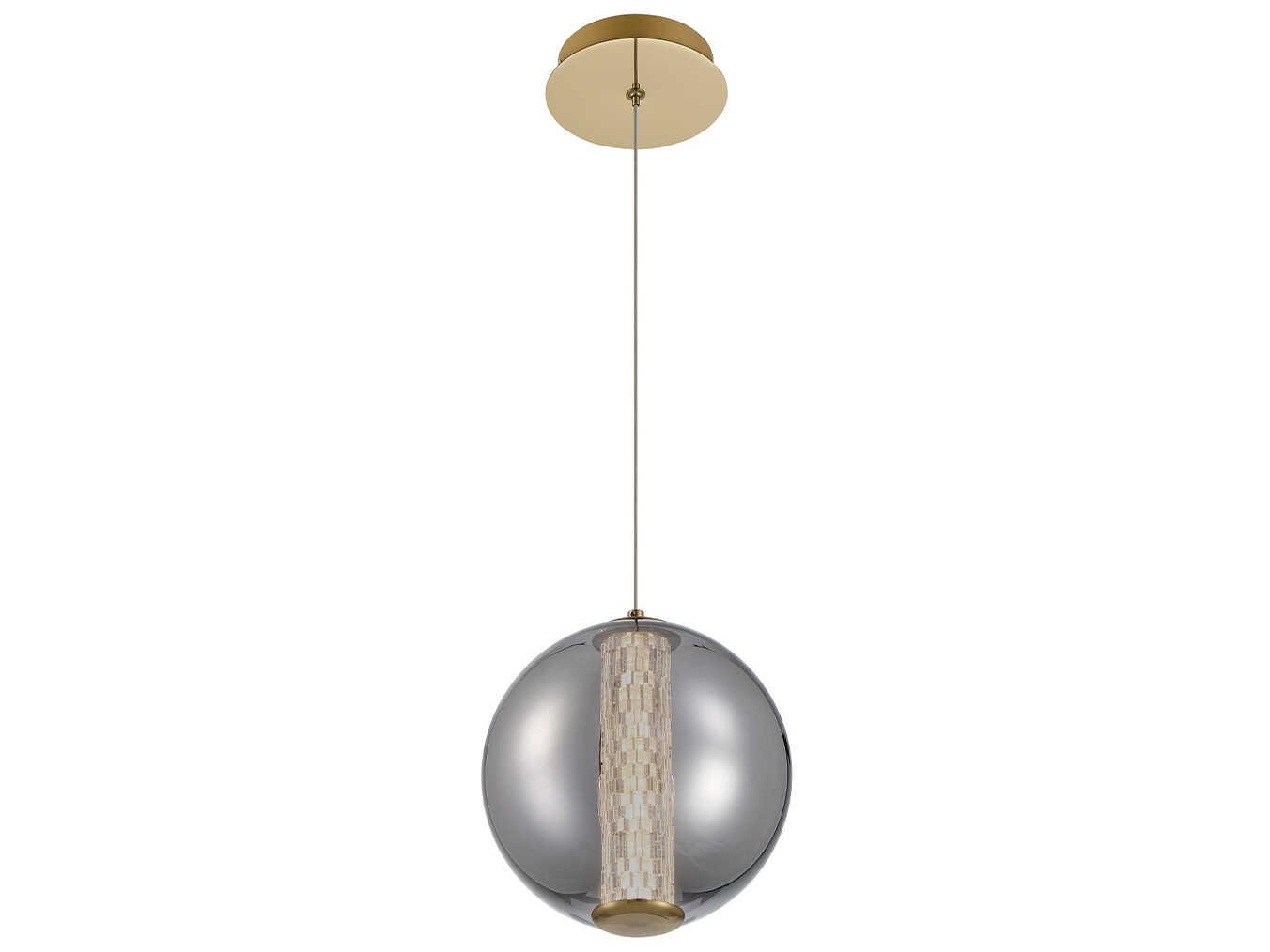 Eurofase Atomo 1-Light Gold Crystal Glass Globe Mini Pendant
