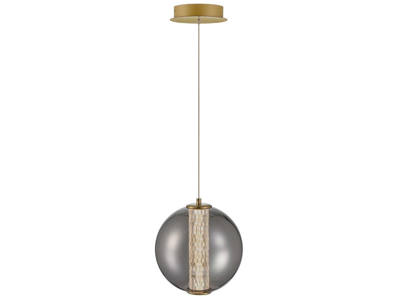 Eurofase Atomo 1-Light Gold Crystal Glass Globe Mini Pendant