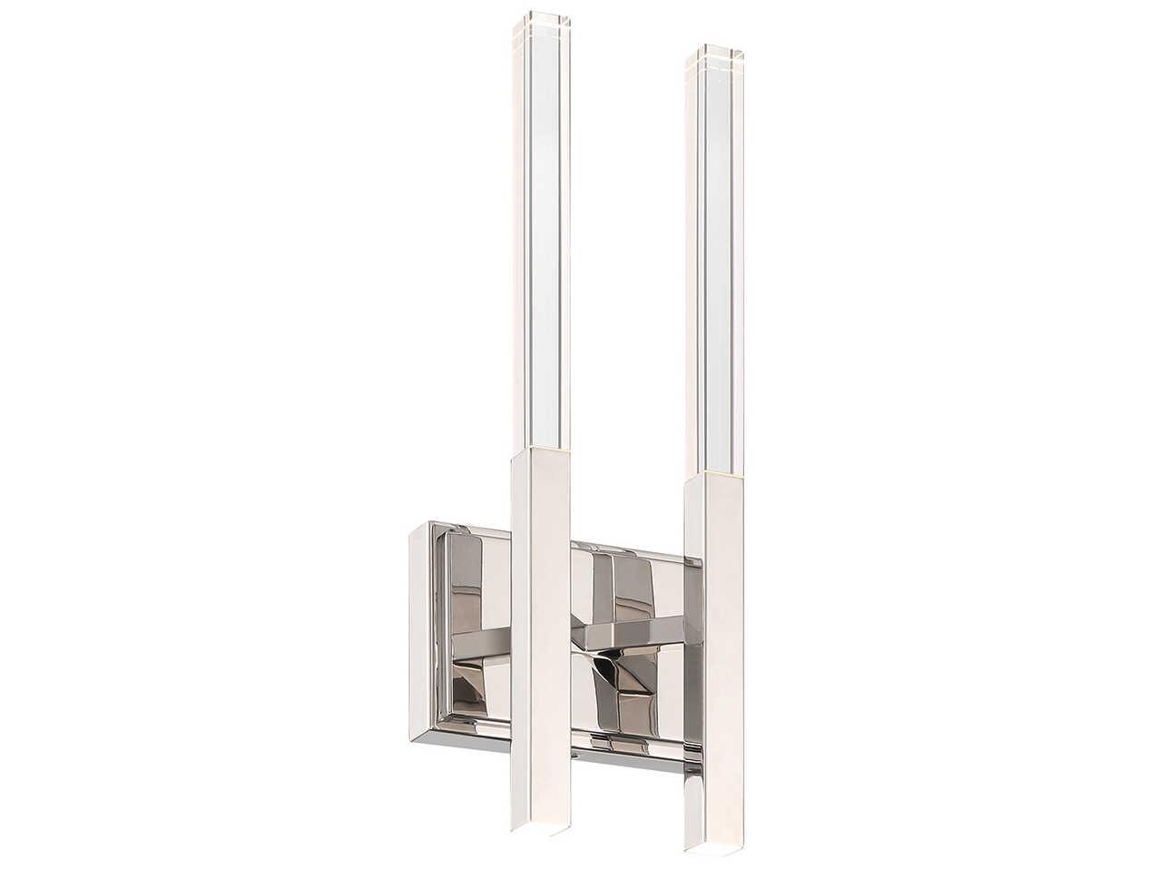 Eurofase Benicio 4-Light Polished Nickel Glass LED Wall Sconce