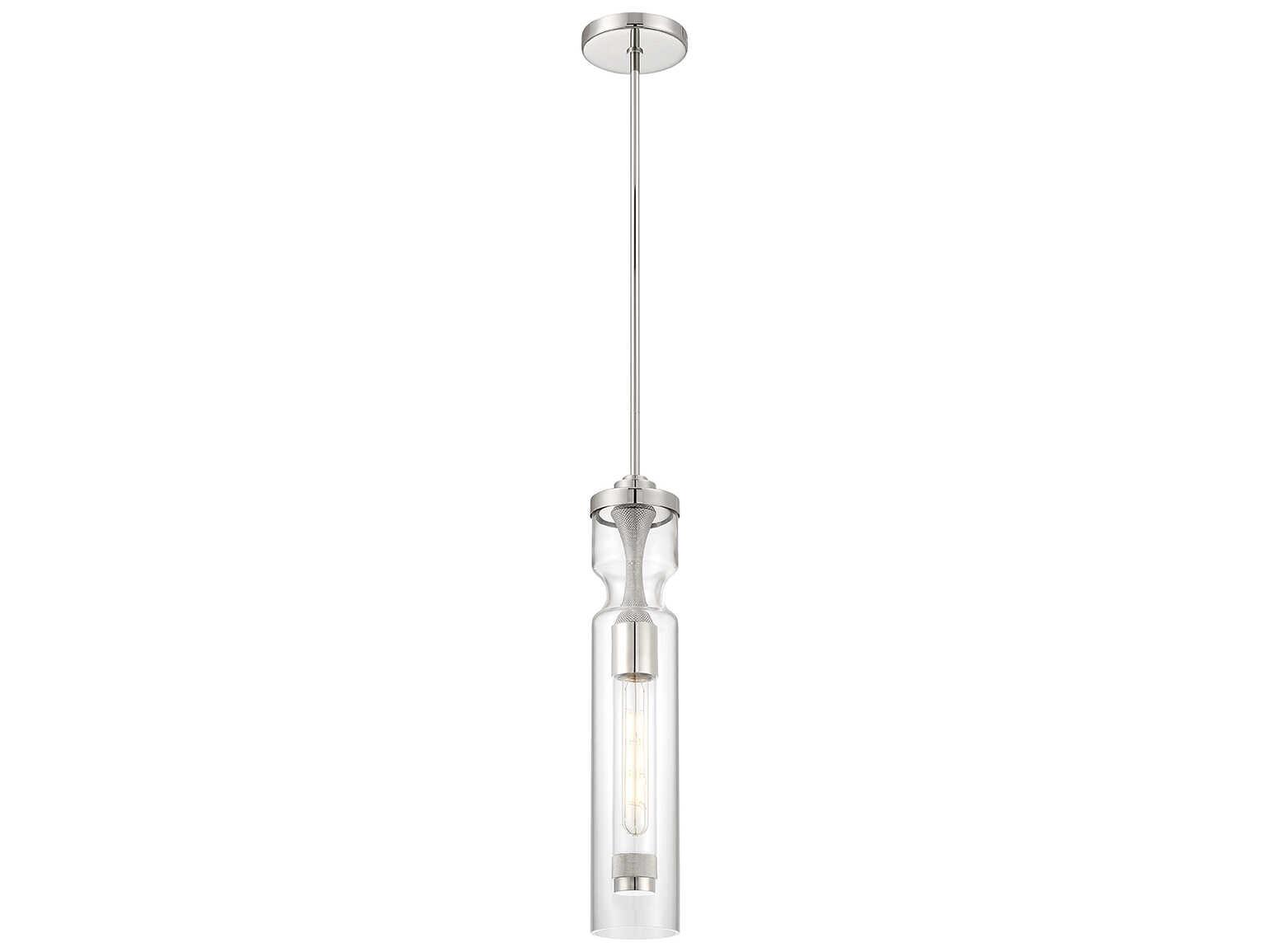 Eurofase Mistero 1-Light Nickel Glass LED Cylinder Mini Pendant