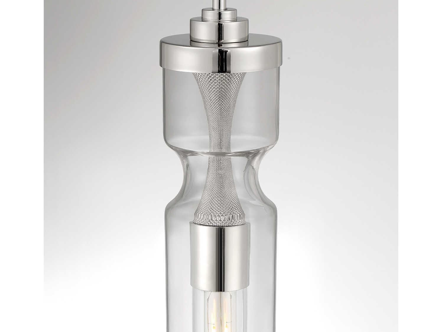 Eurofase Mistero 1-Light Nickel Glass LED Cylinder Mini Pendant