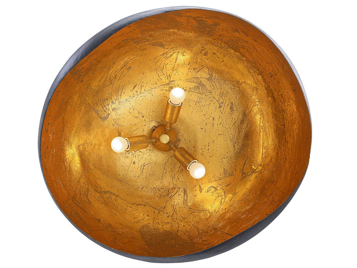 Eurofase Baleia 3-Light White Gold Foil Dome Pendant