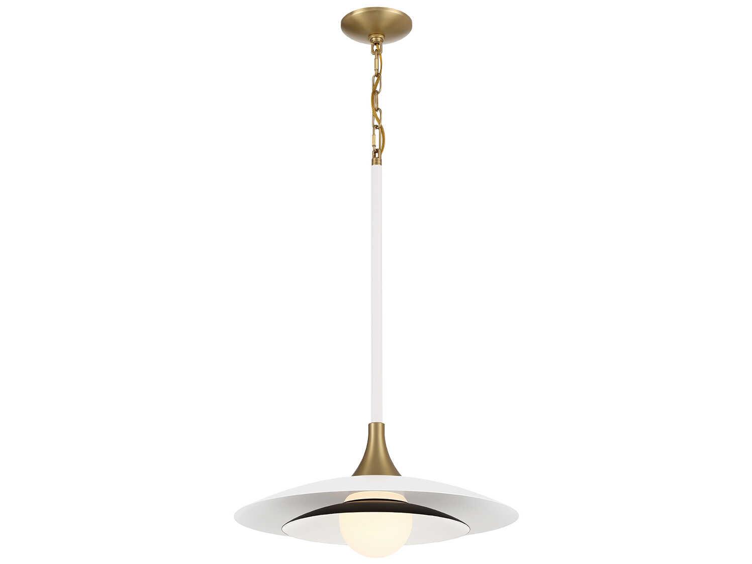 Eurofase Welsh 1-Light White Black Glass LED Pendant