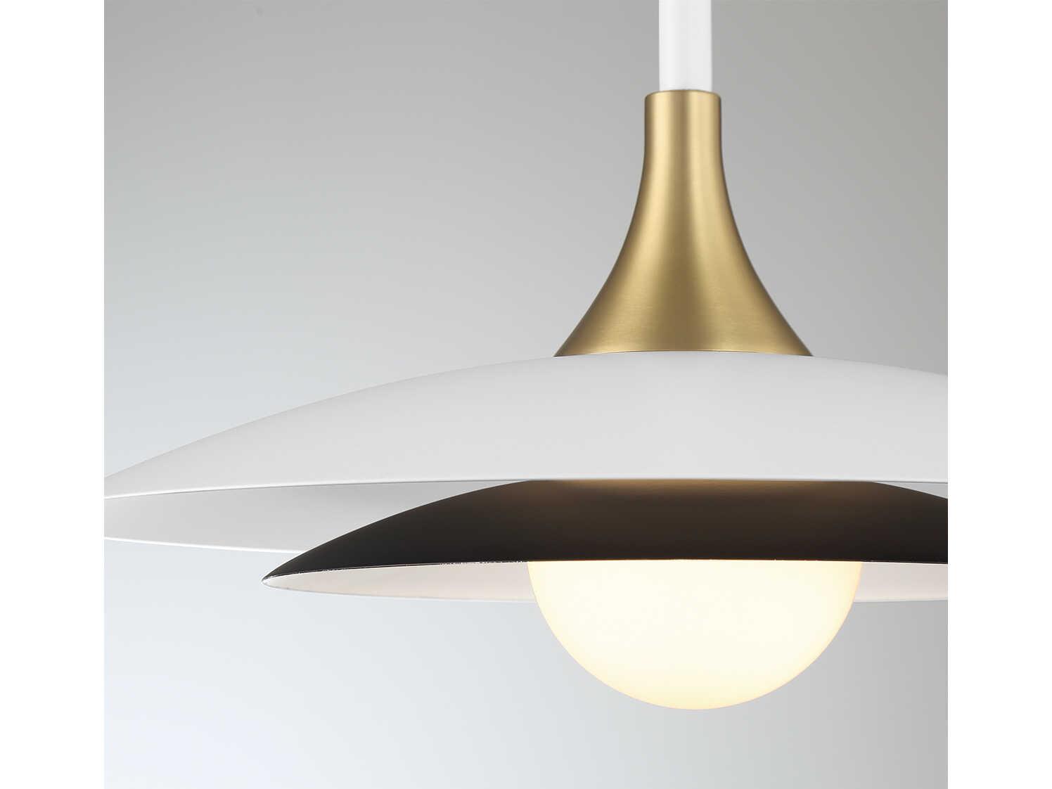 Eurofase Welsh 1-Light White Black Glass LED Pendant