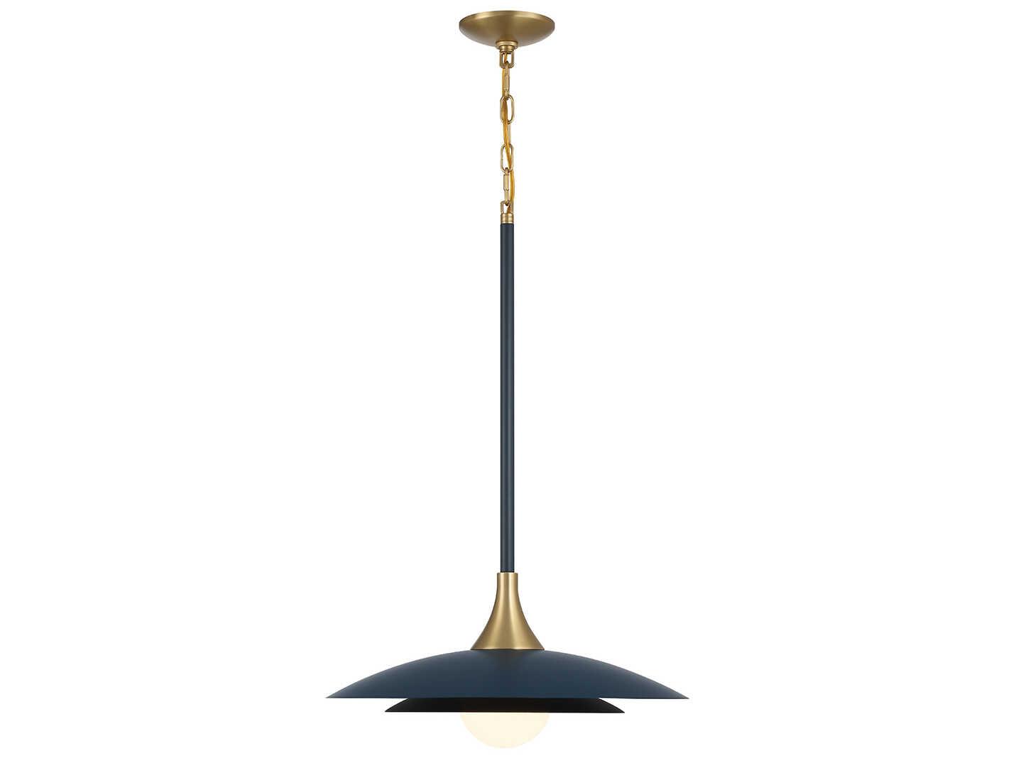 Eurofase Welsh 1-Light Blue Black Glass LED Pendant