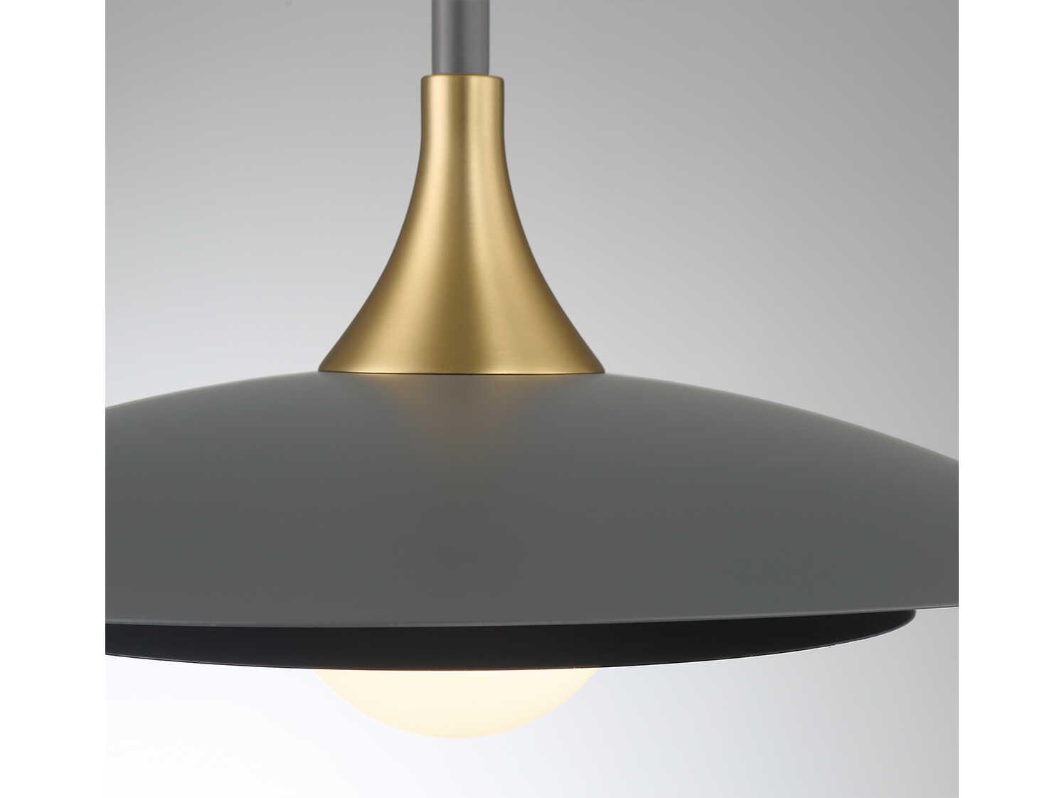 Eurofase Welsh 1-Light Gray Black Glass LED Pendant